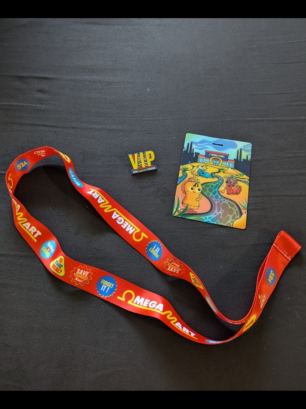 Meow Wolf Omega Mart Lanyard & Badge with VIP Pin